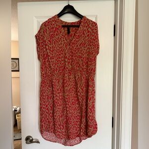 Pure Energy Red and Animal Print Midi Sundress